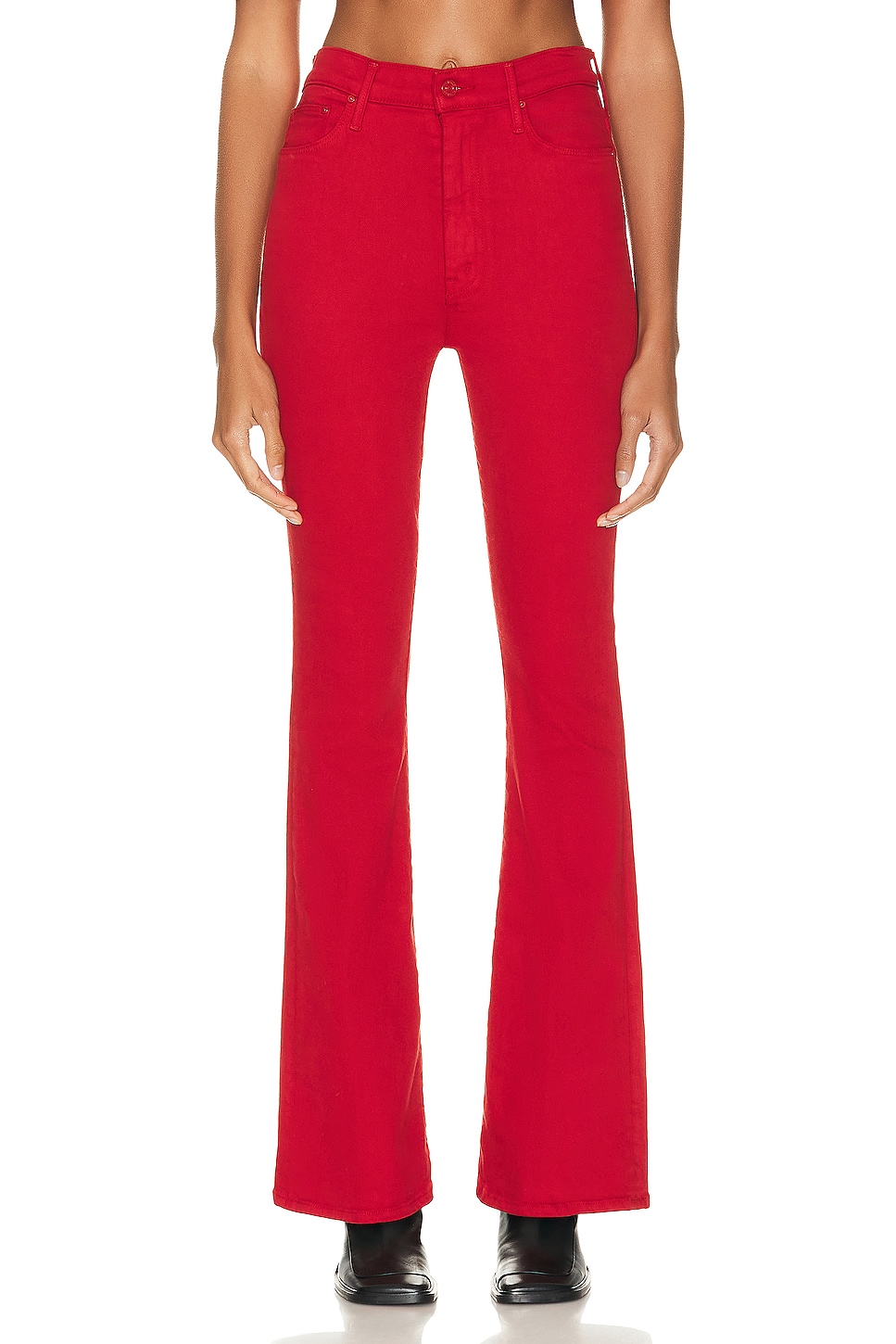 MOTHER High Waisted Weekend Skimp in Haute Red | FWRD