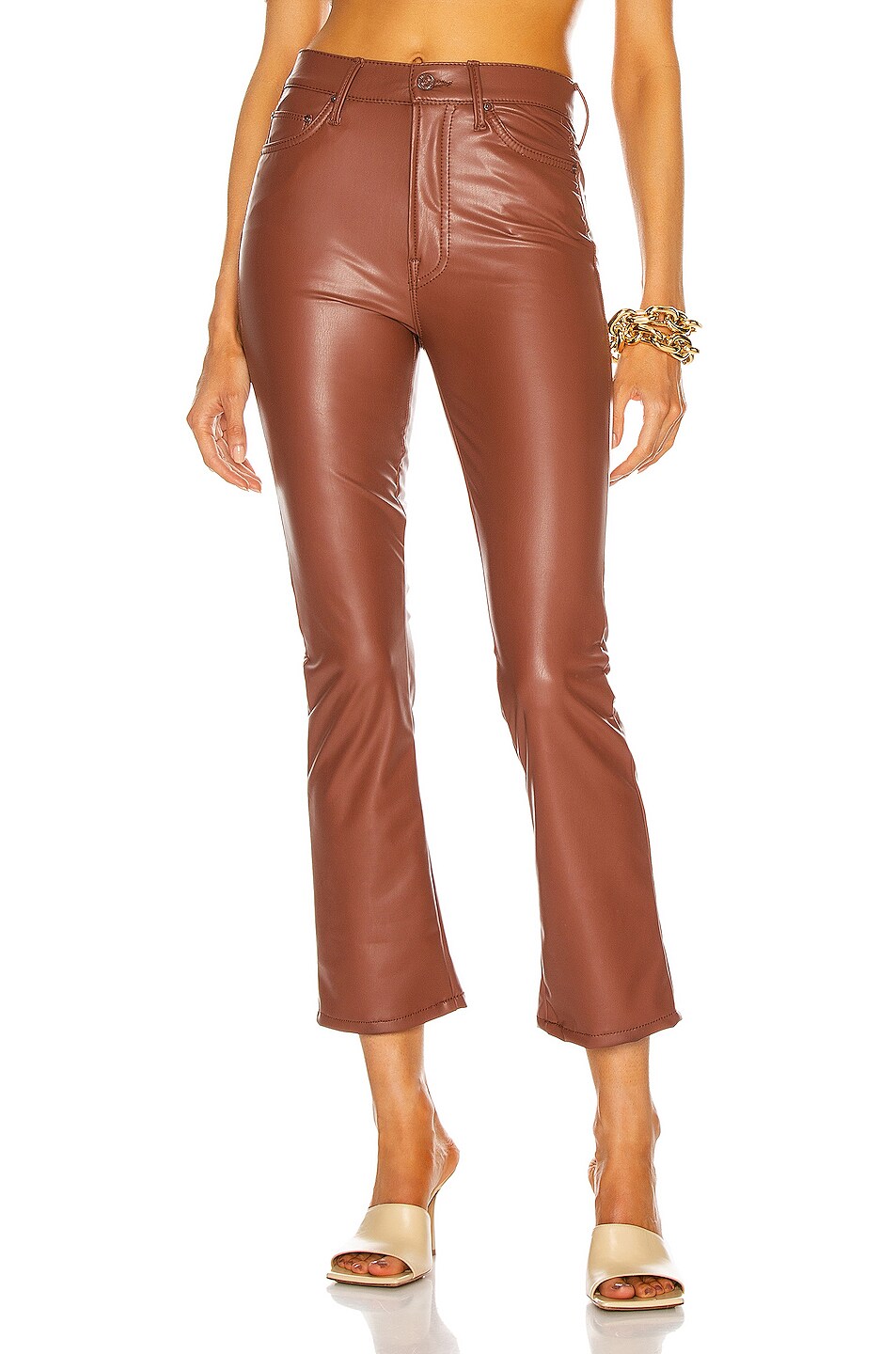 Image 1 of MOTHER The Insider Ankle Pant in Tortoise Shell
