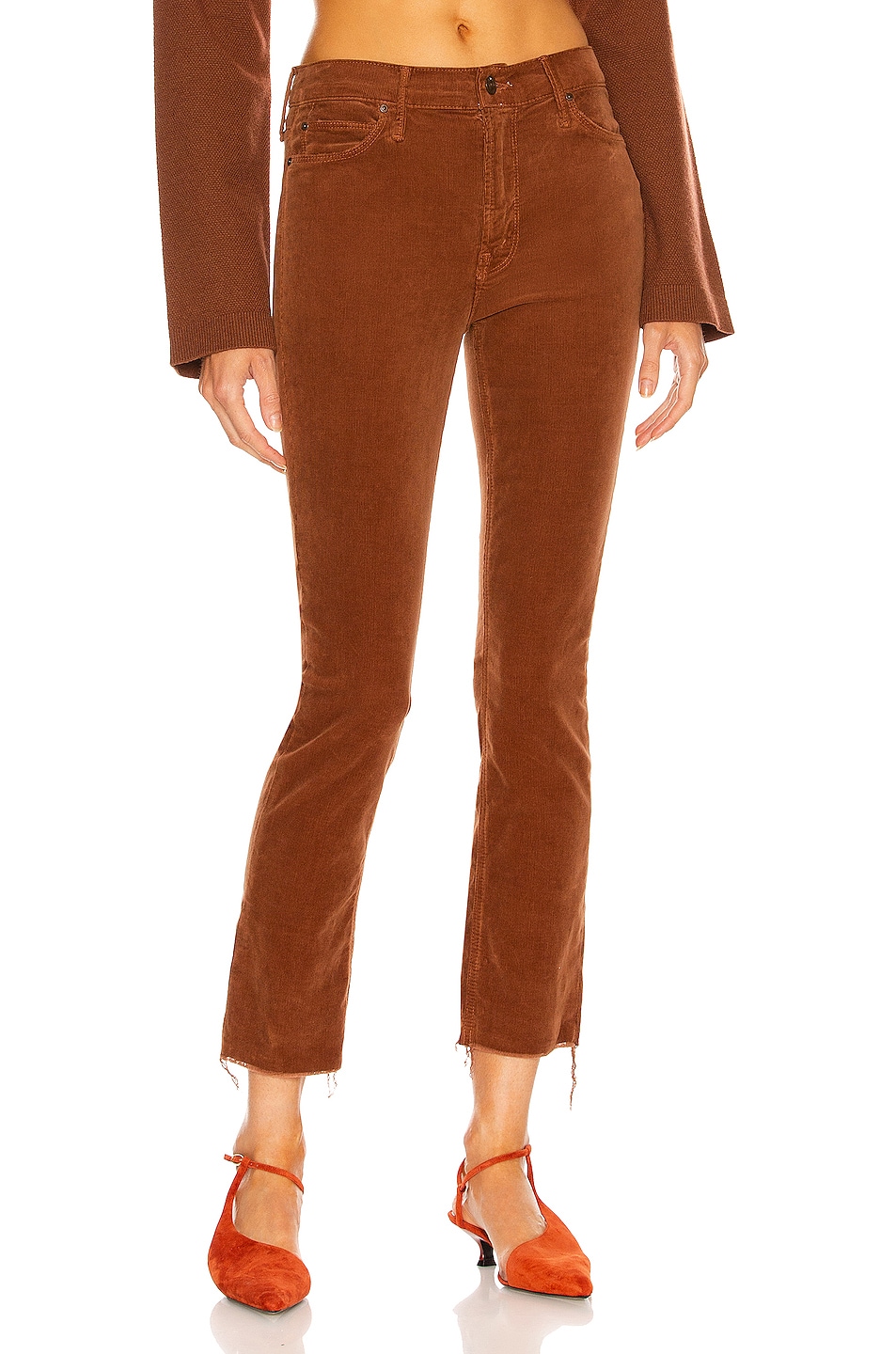 Image 1 of MOTHER Mid Rise Dazzler Ankle Fray Pant in Monk's Robe