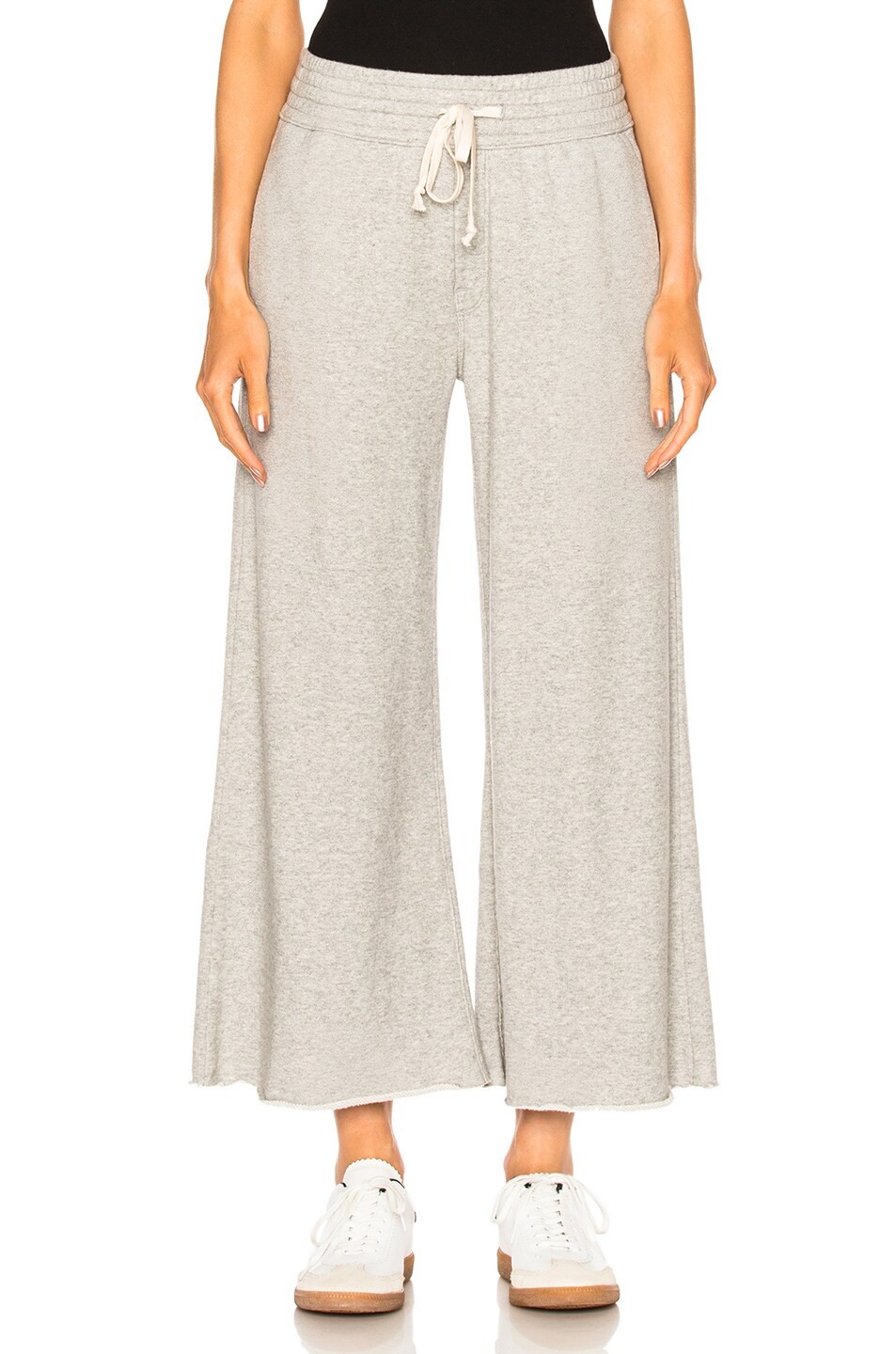 Image 1 of MOTHER Lounge Roller Crop Fray Pant in Sweatin