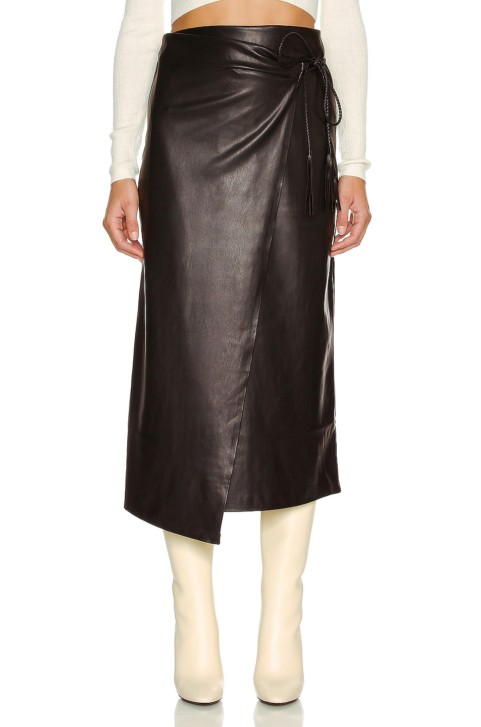 Image 1 of MOTHER The It's-A-Wrap Skirt in Wax On, Wax Off