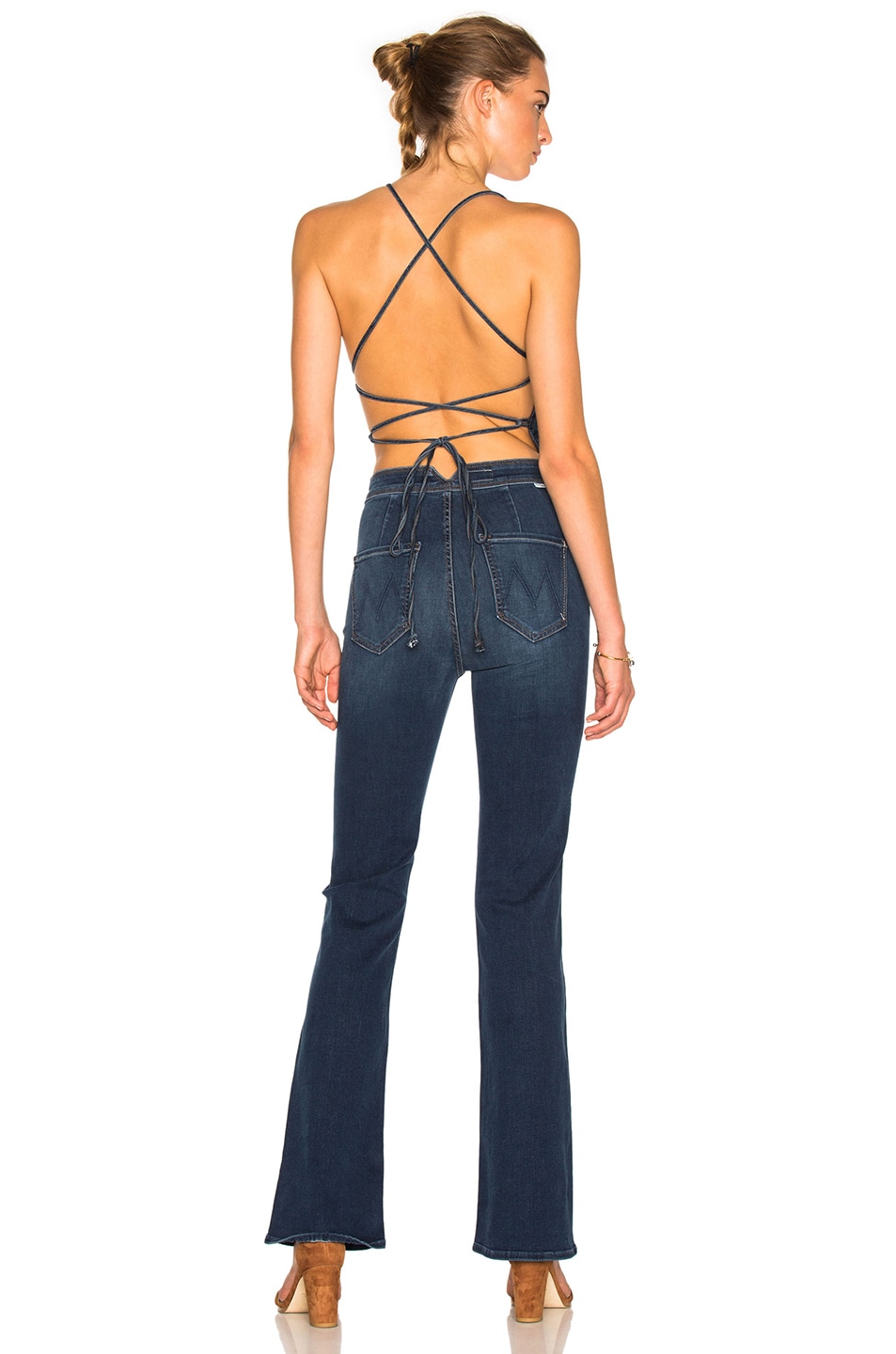 Image 1 of MOTHER Tie Back Jumpsuit in Power Play