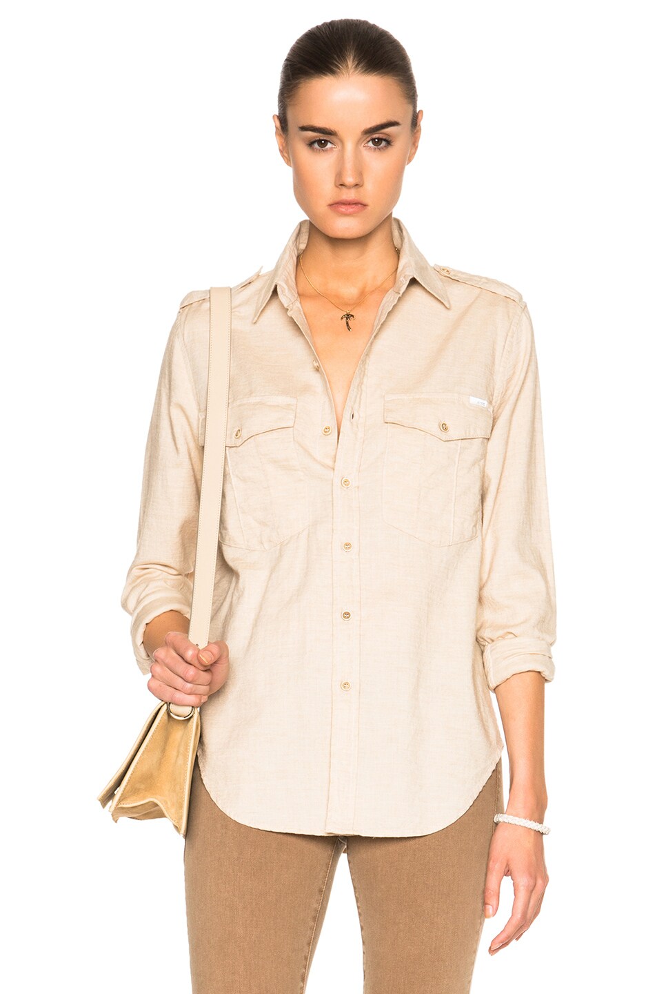 Image 1 of MOTHER The Cadet Top in Sahara Sand