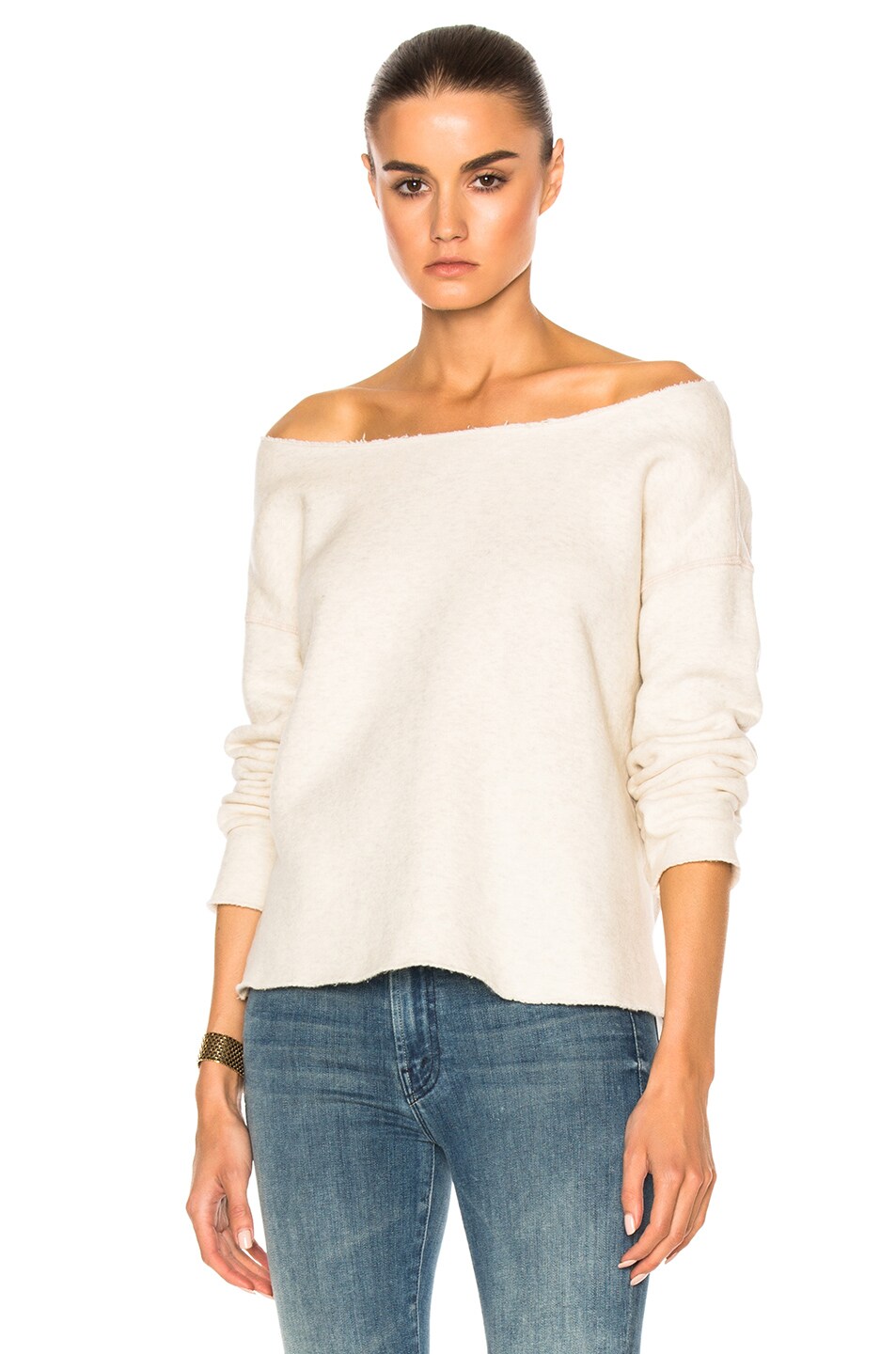 Image 1 of MOTHER The Cold Shoulder Top in Ivory