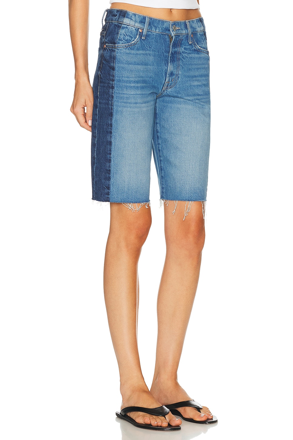 MOTHER The Mid Rise Maven Bermuda Fray Shorts | Thumbnail 2