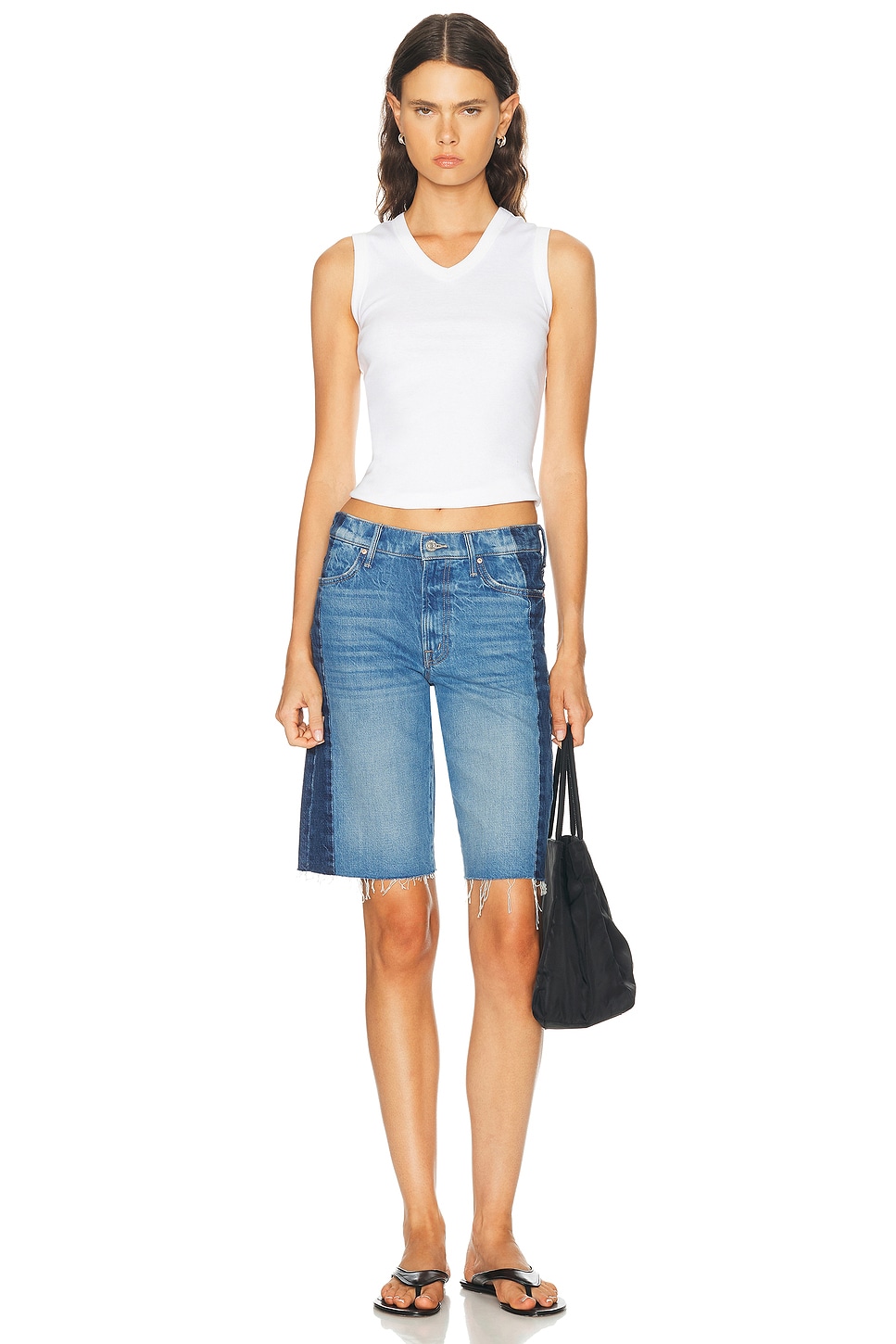 MOTHER The Mid Rise Maven Bermuda Fray Shorts | Thumbnail 5