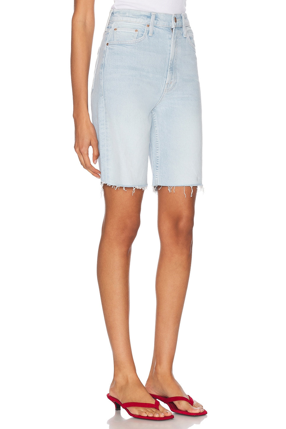 MOTHER HIGH WAISTED RIDER BERMUDA SHORT FRAY