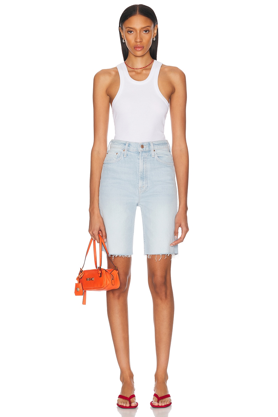 High Waisted Rider Bermuda Short Fray - Thumbnail 5