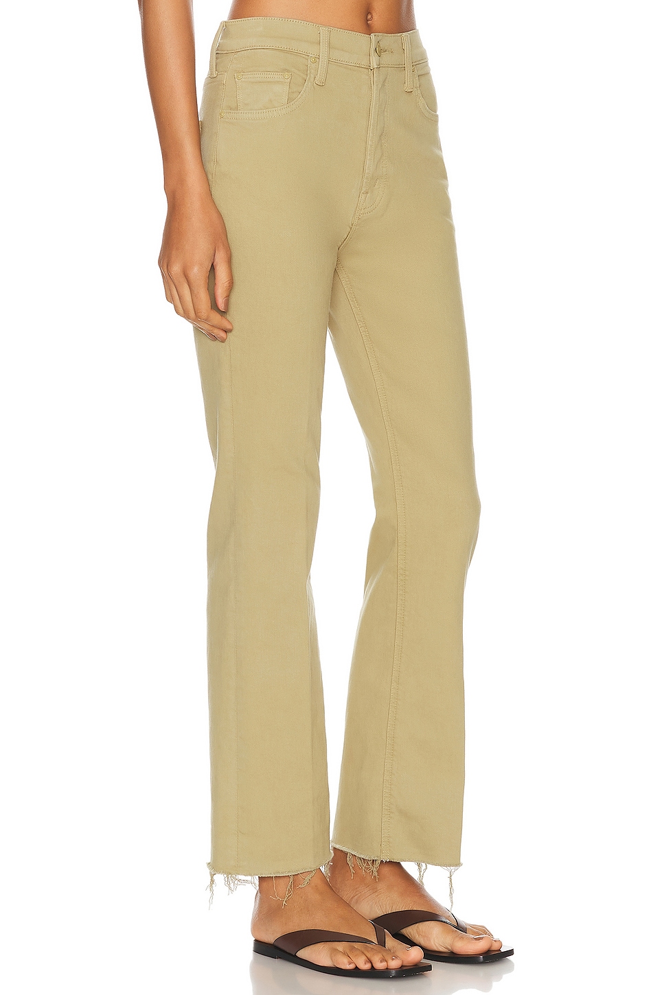 Mother Tripper Flood Fray Jeans In Cedar In Cedar