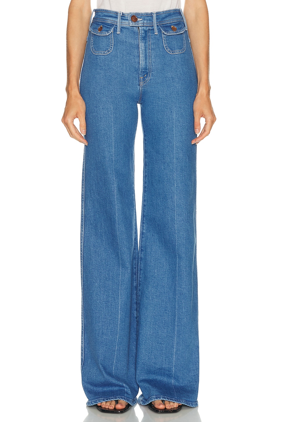 Image 1 of MOTHER The Pocketbook Hustler Roller Heel Jeans in This Is Just My Day Job
