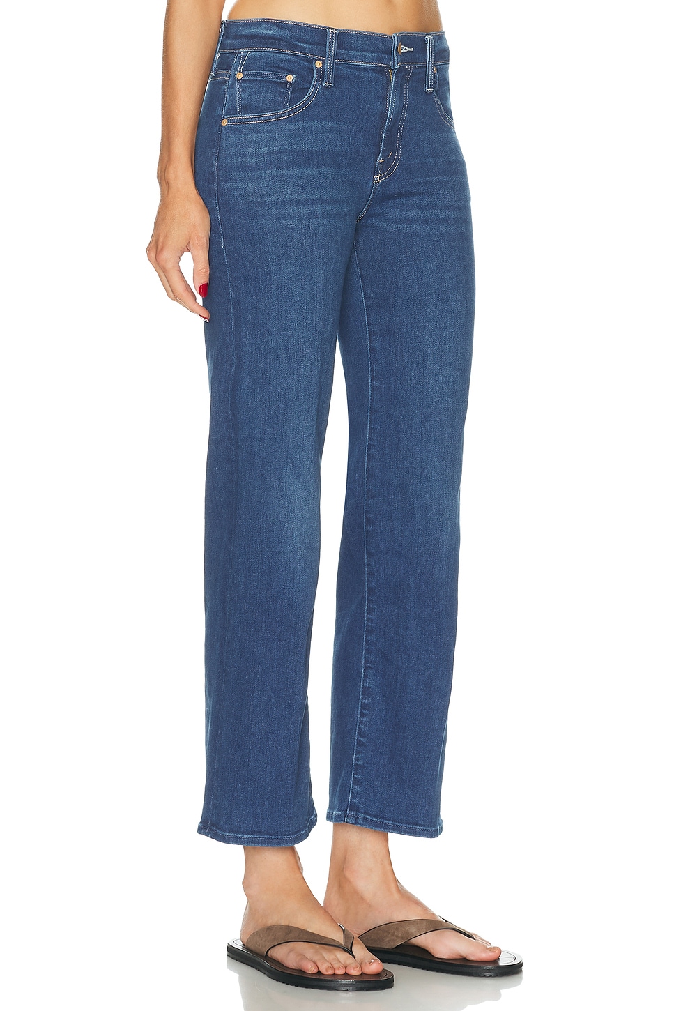 MOTHER The Mid Rise Rambler Zip Flood Jeans thumbnail