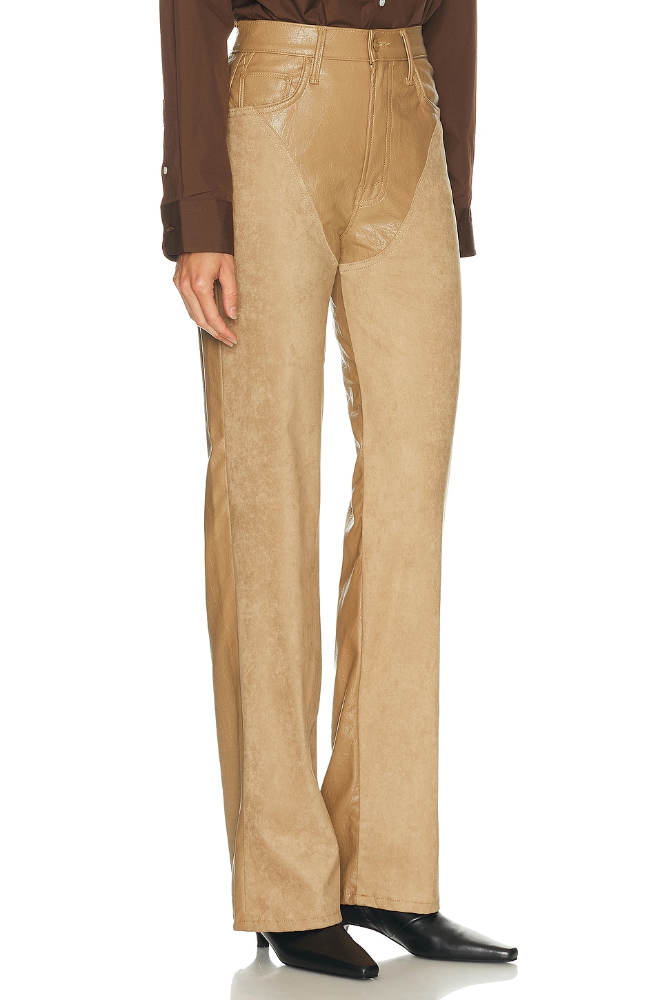 Mother The Chap Maven Heel Playing Both Sides Pants In Brown
