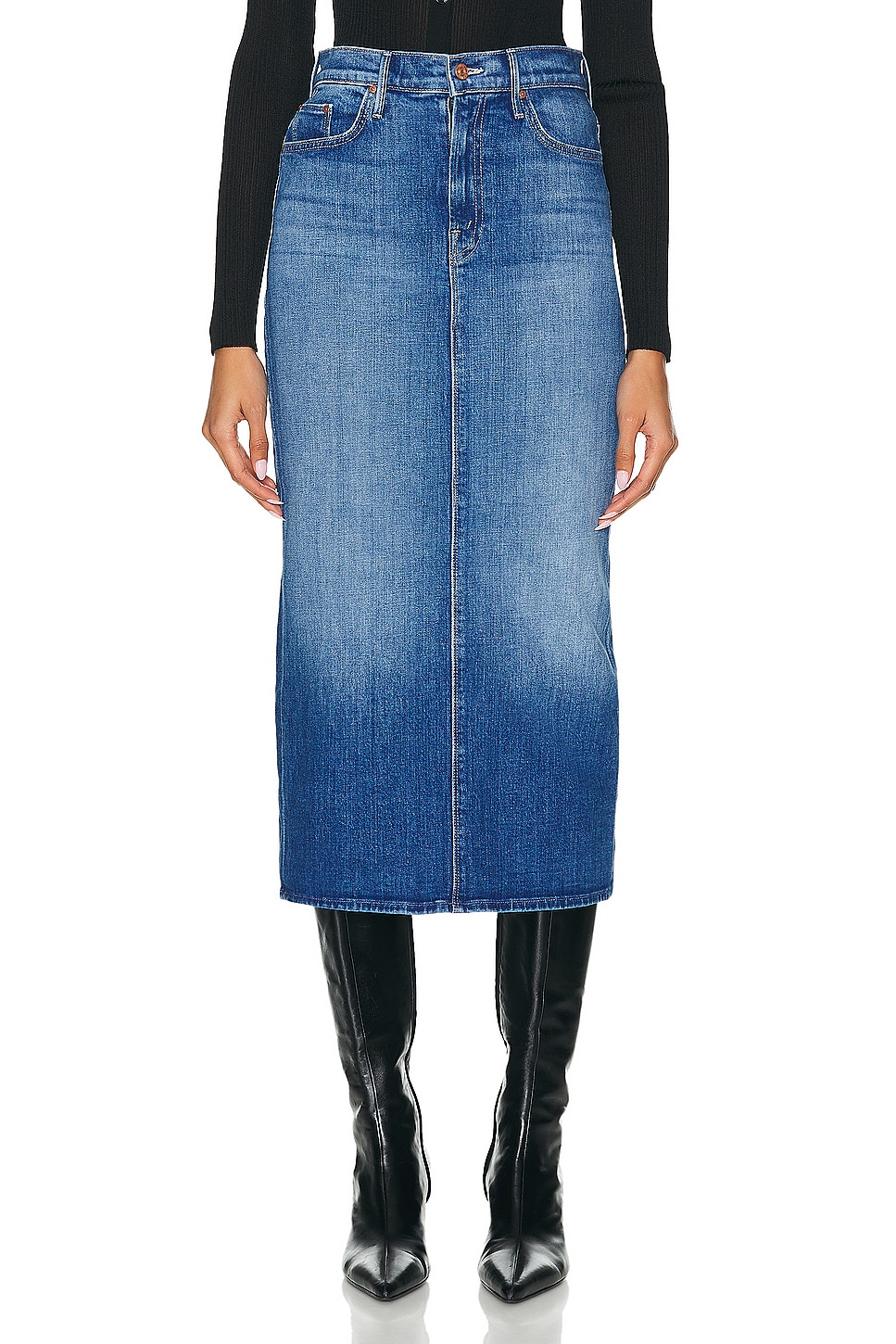 The Pencil Pusher Skirt in Blue