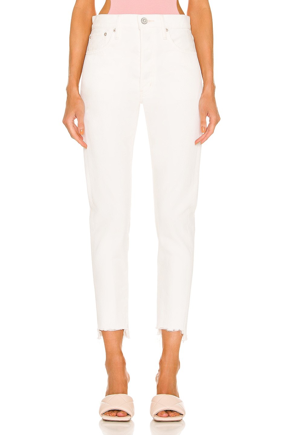 Image 1 of Moussy Vintage Viper Tapered High Rise in White