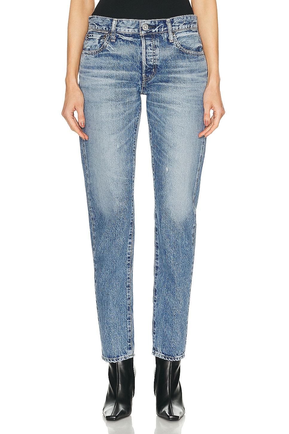 Image 1 of Moussy Vintage Arden Tapered in Light Blue