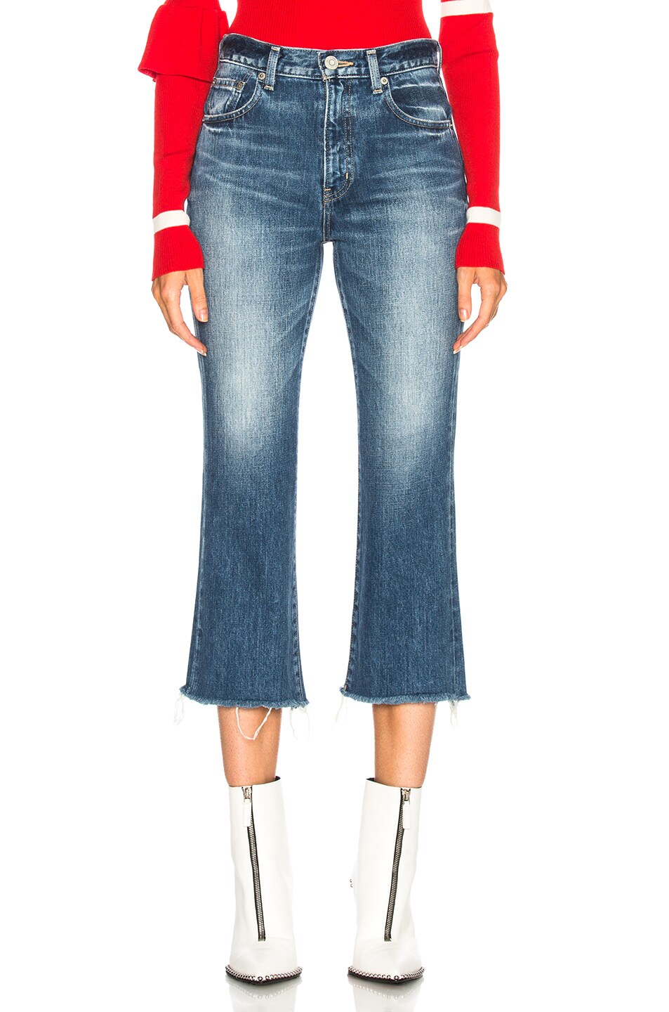 Image 1 of Moussy Vintage Ely Cropped Flare in Blue