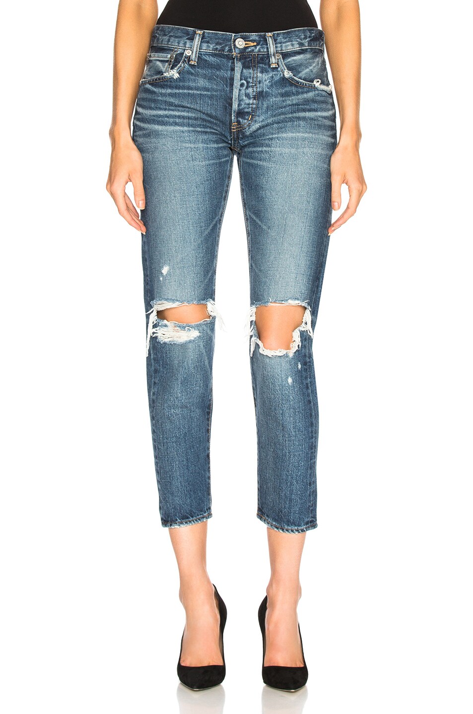 Image 1 of Moussy Vintage Latrobe Tapered Skinny in Blue