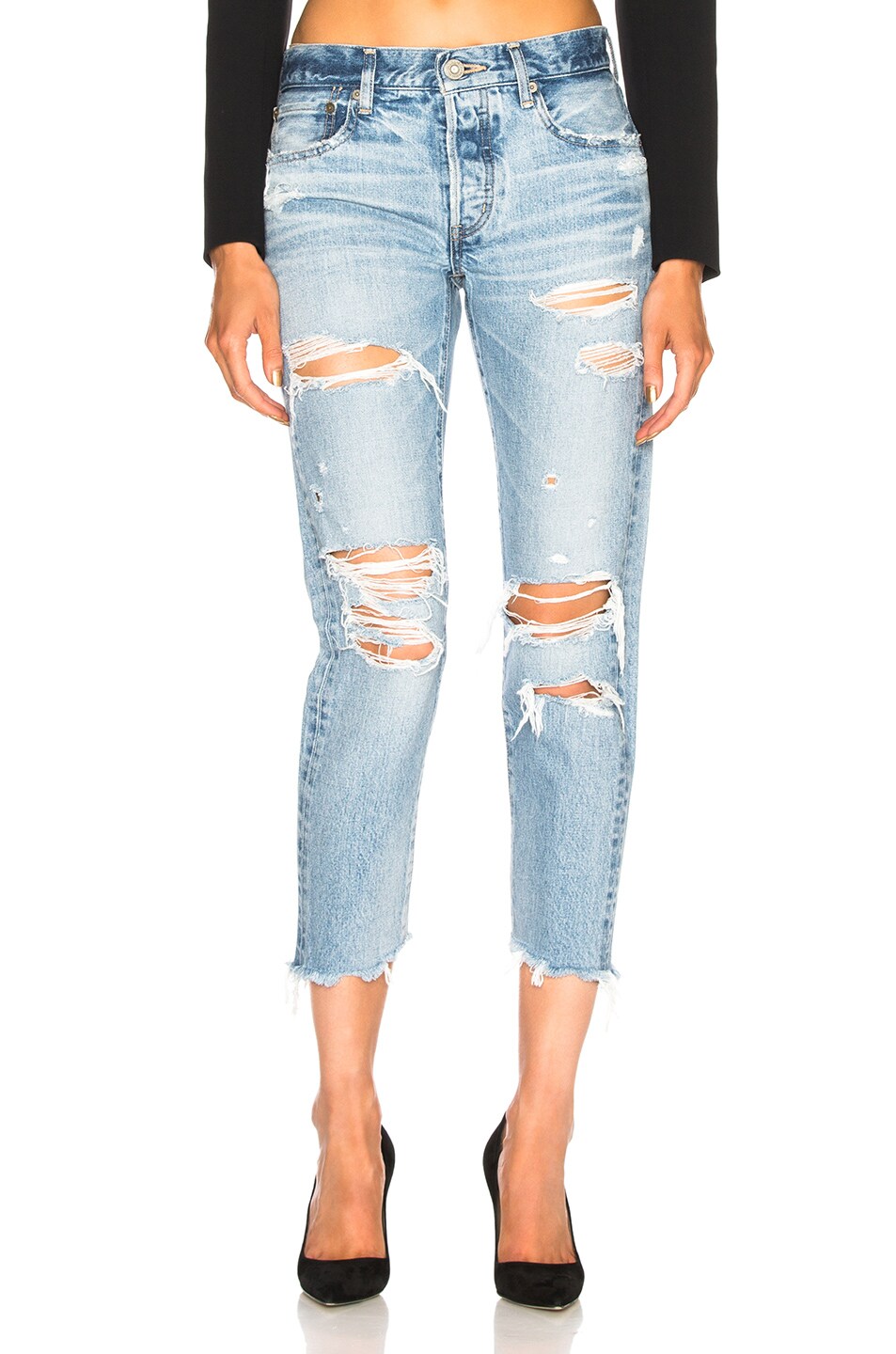 Image 1 of Moussy Vintage Creston Tapered Skinny in Light Blue