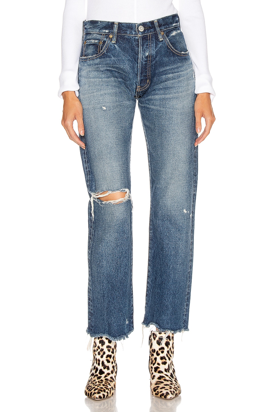 Image 1 of Moussy Vintage Guilford Straight Leg in Blue