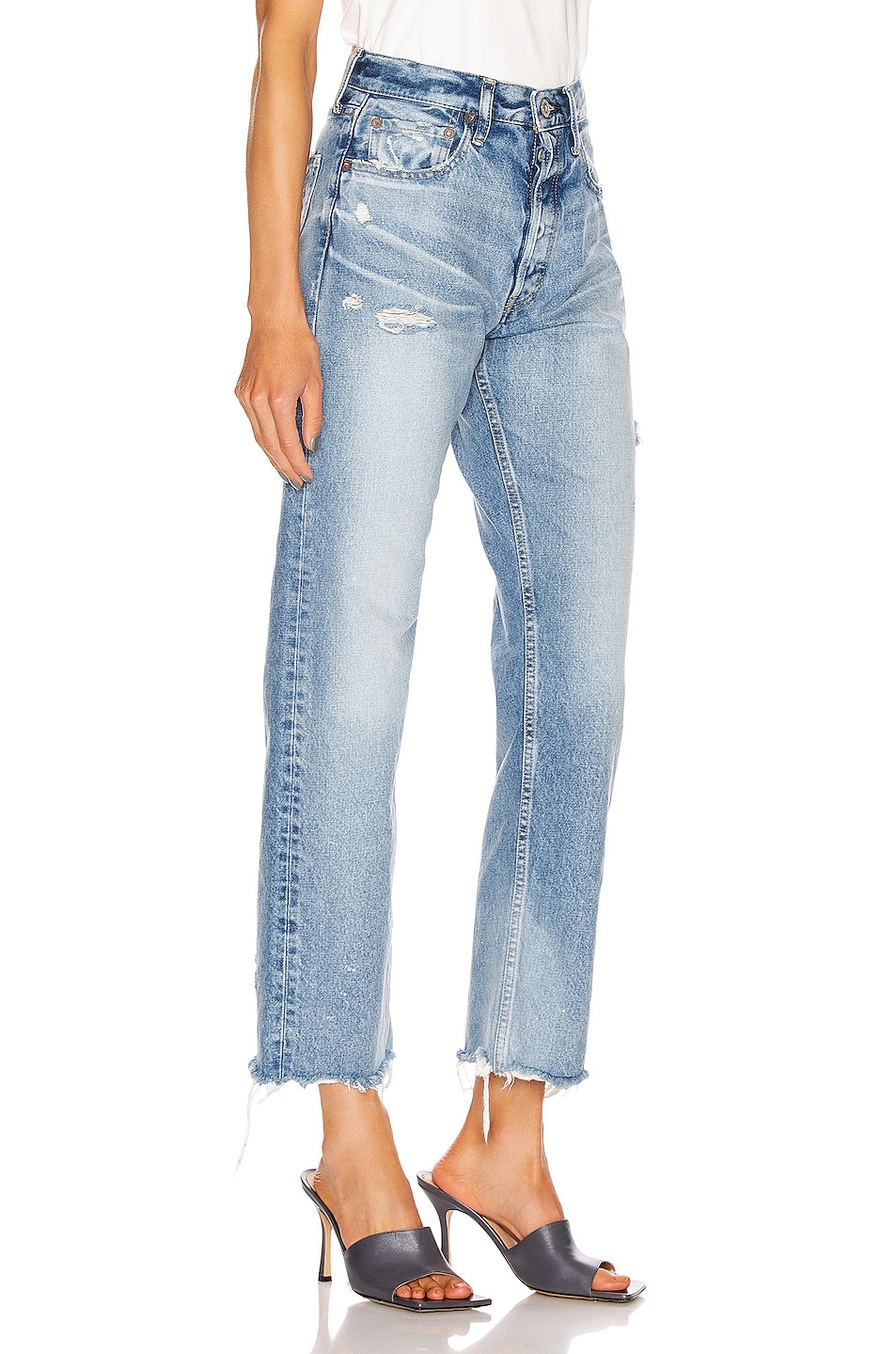 Moussy Vintage Lomita Wide Straight in Blue | FWRD
