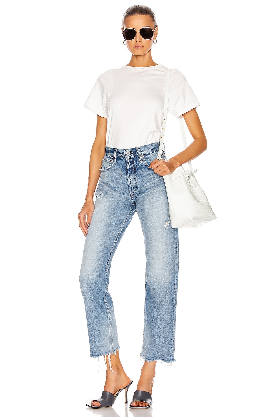 Moussy Vintage Lomita Wide Straight in Blue | FWRD
