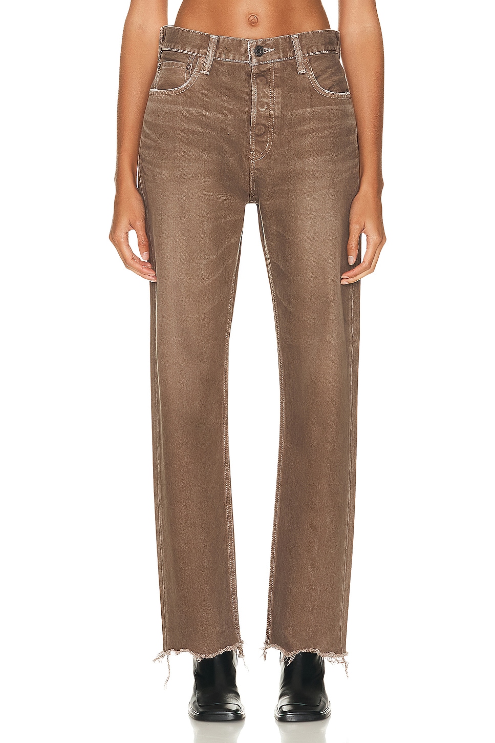 Image 1 of Moussy Vintage Emery Wide Straight in Brown