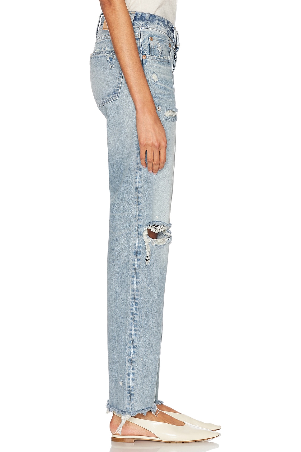 Image 3 of Moussy Vintage Odessa Straight-low Jeans in Light Blue