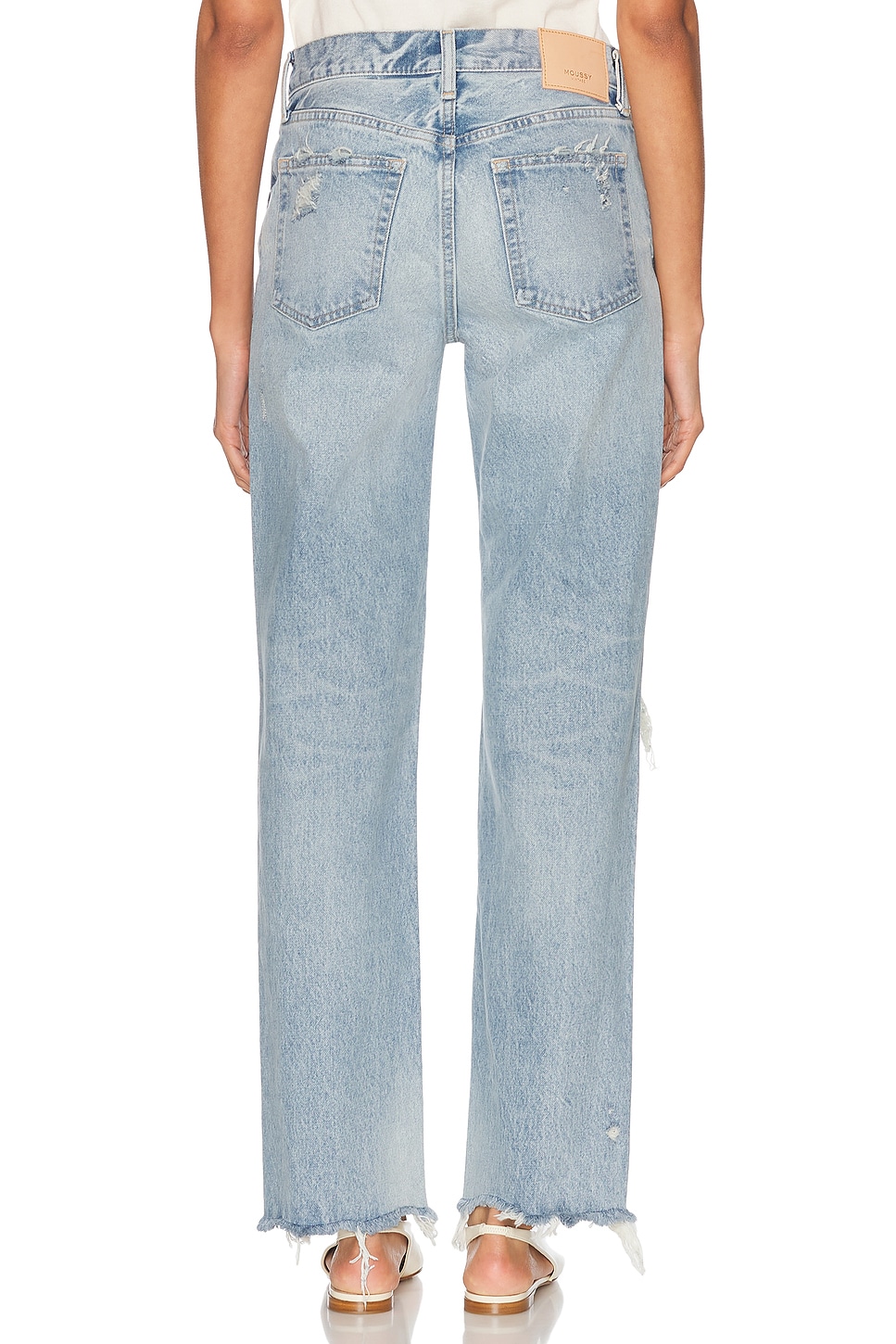 Image 4 of Moussy Vintage Odessa Straight-low Jeans in Light Blue