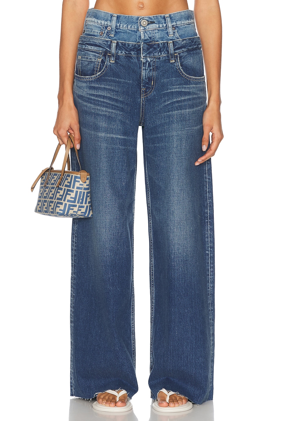 Bogota Double Belt Pants in Blue
