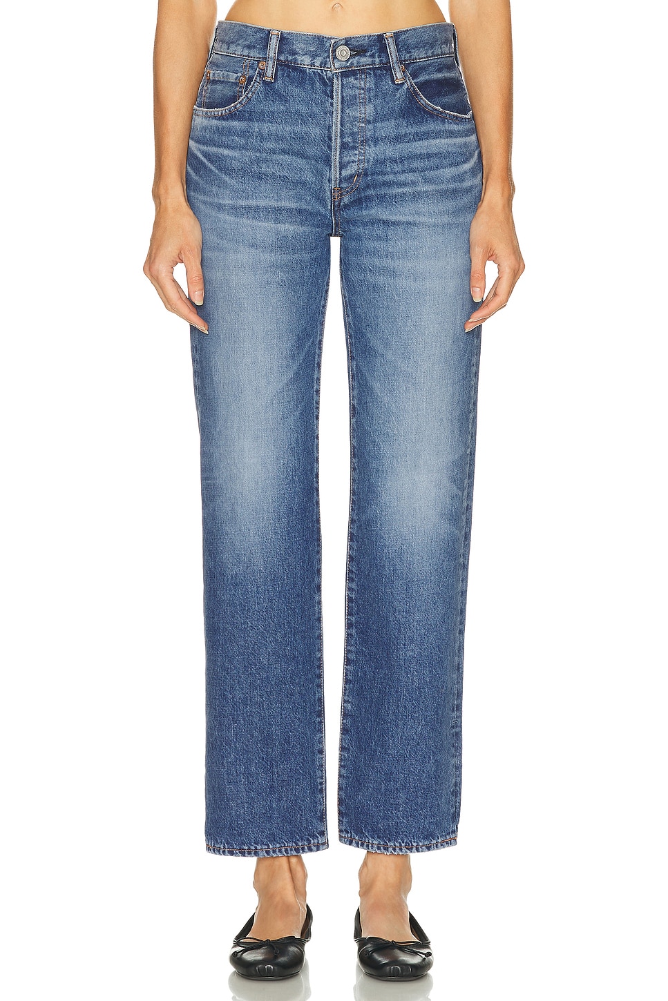 Image 1 of Moussy Vintage Sunset Straight Jeans in Blue