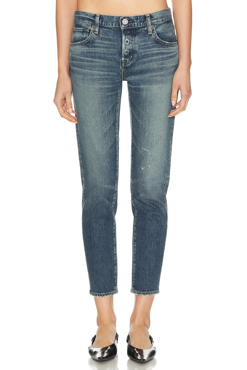 Image 1 of Moussy Vintage Brickell Tapered Jeans in Blue