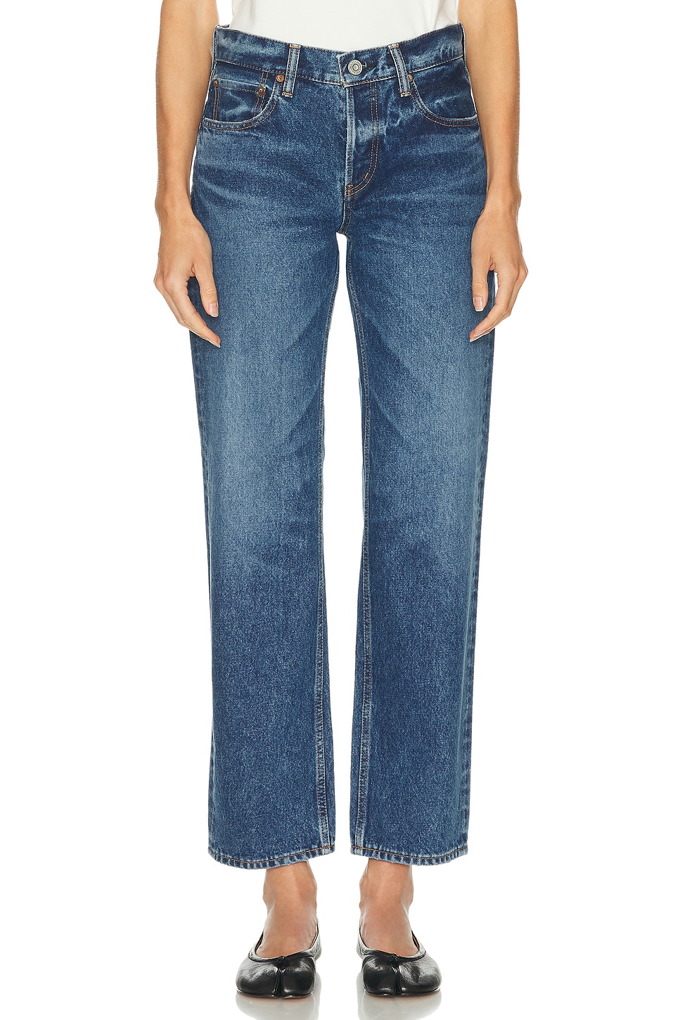 Image 1 of Moussy Vintage Philadelphia Straight Jeans in Blue