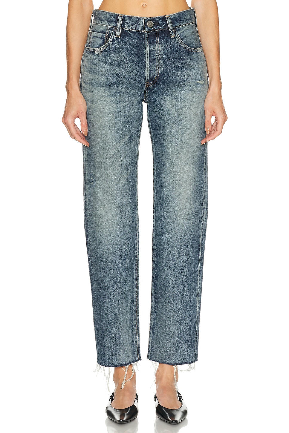 Image 1 of Moussy Vintage Ravencrest Straight Jeans in Blue