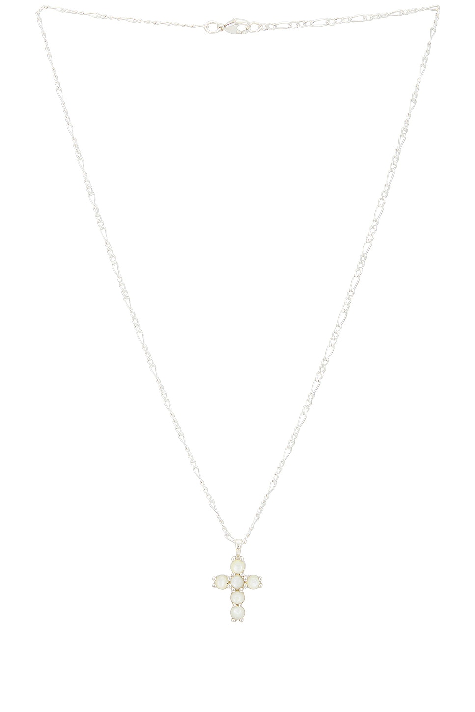 Image 1 of MAPLE Cross Chain Necklace in Silver 925 & Mother Of Pearl