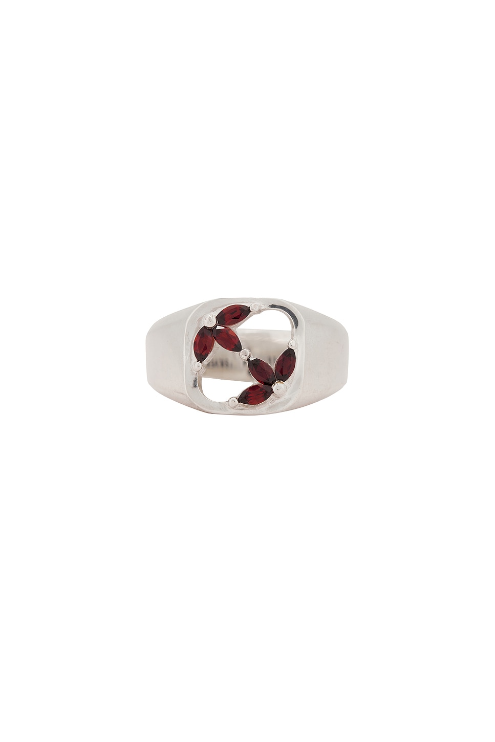 Image 1 of MAPLE 3Am Signet in Silver 925 & Red Topaz