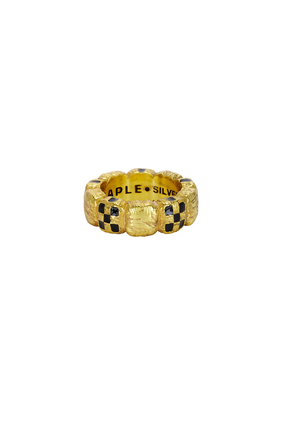 Image 1 of MAPLE Davie Ring in 14k Gold Plated & Black Resin