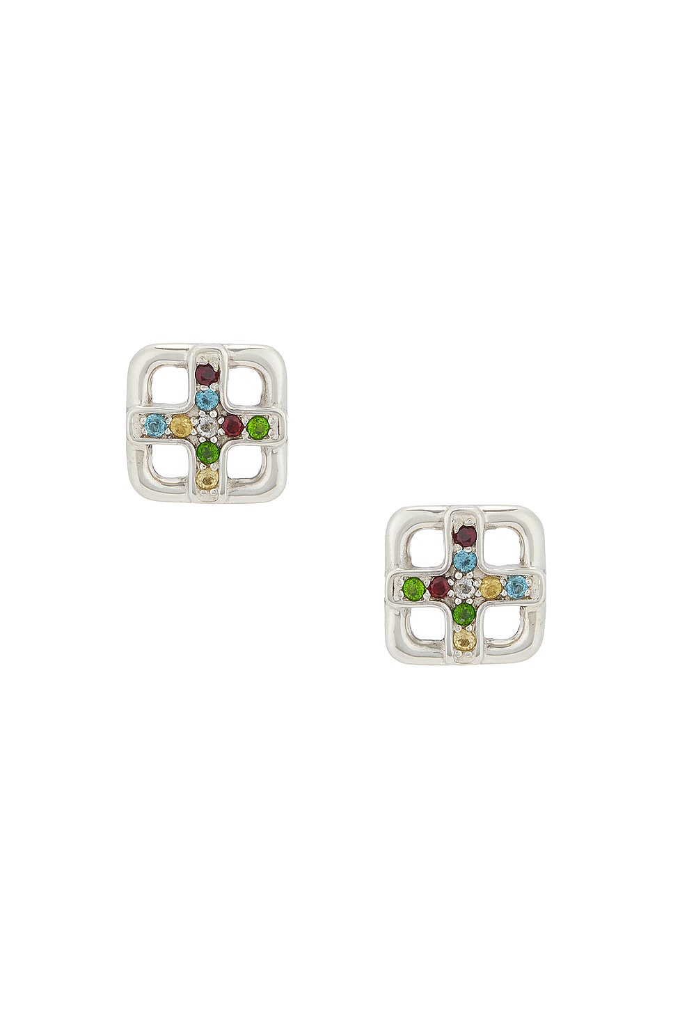 Image 1 of MAPLE Cross Earrings in Silver 925 & Topaz