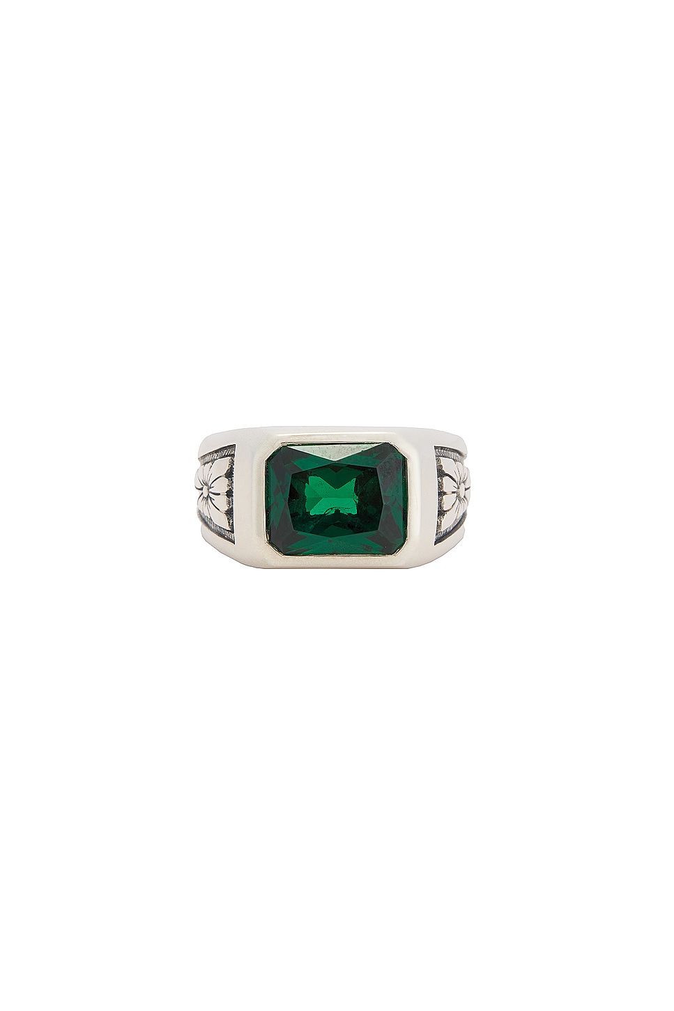 Image 1 of MAPLE Midnight Ring Slim in Silver 925 & Emerald