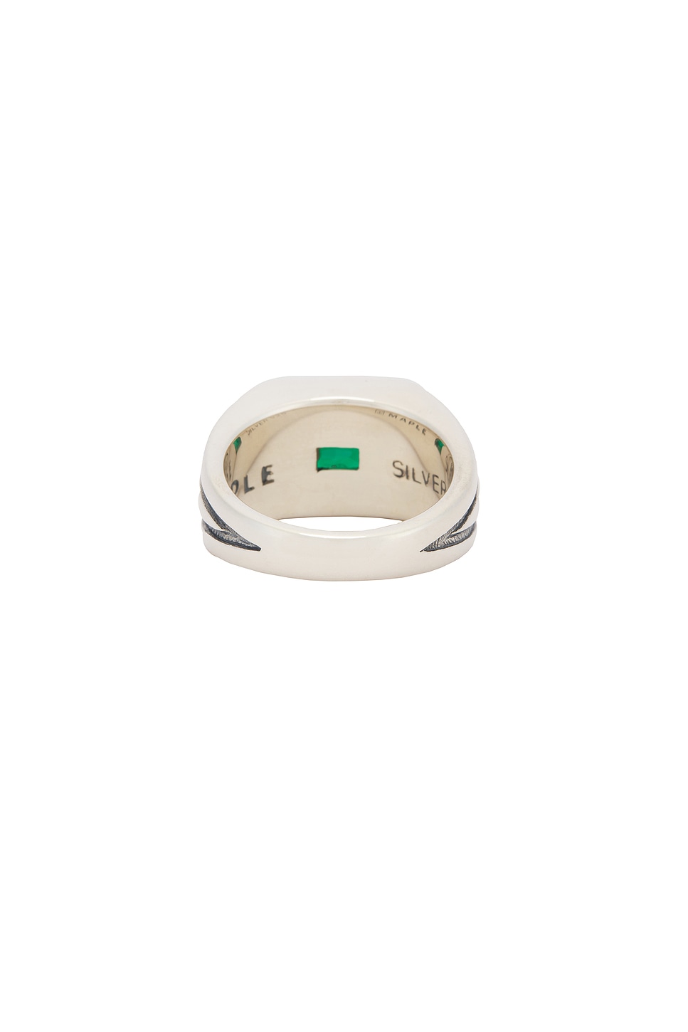 Image 1 of MAPLE Midnight Ring Slim in Silver 925 & Emerald