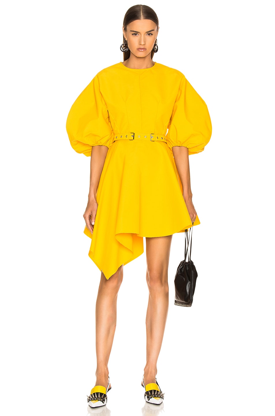Image 1 of Marques ' Almeida Round Sleeve Dress in Yellow