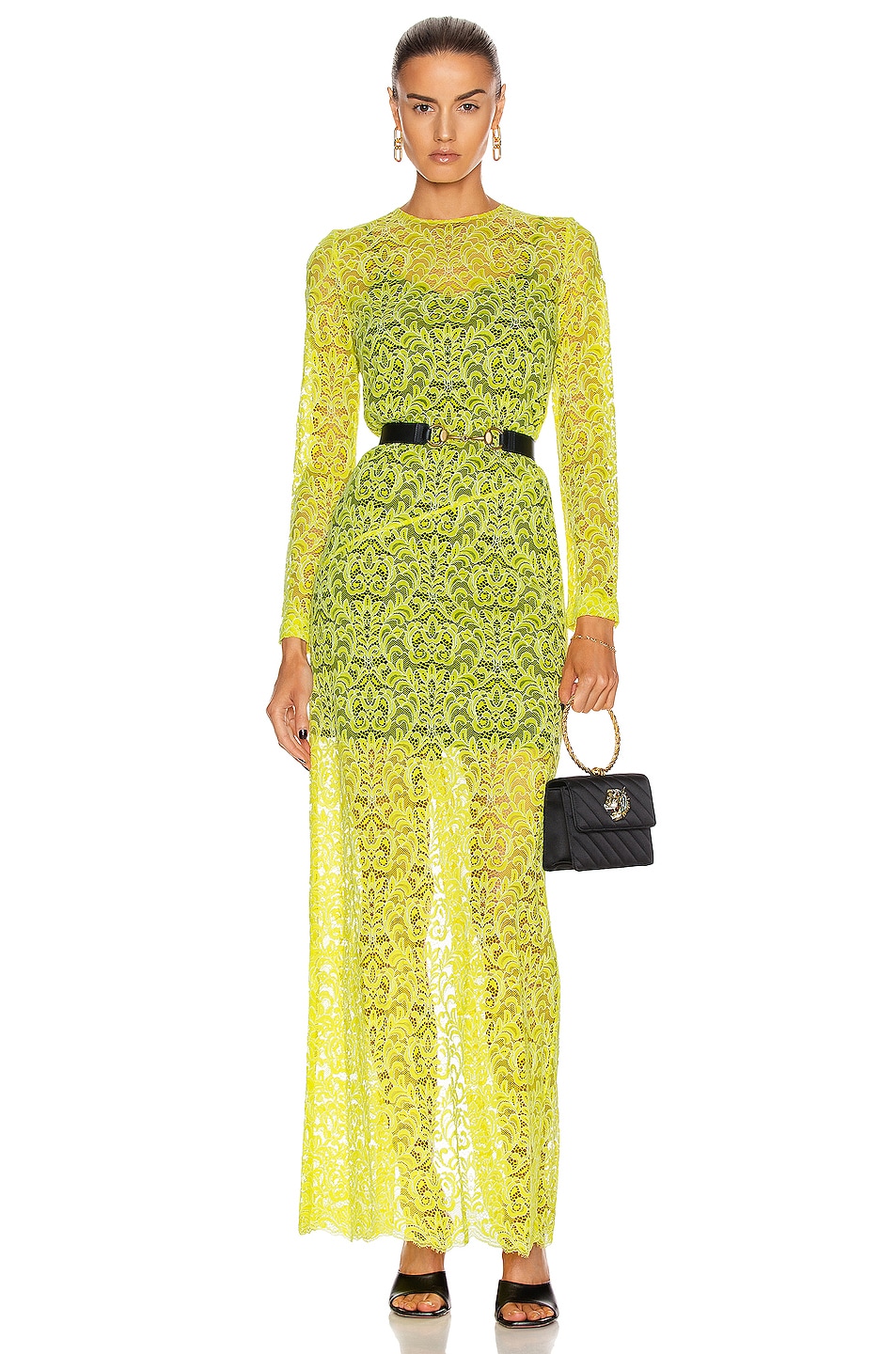 Image 1 of Marques ' Almeida Long Lace Dress in Yellow