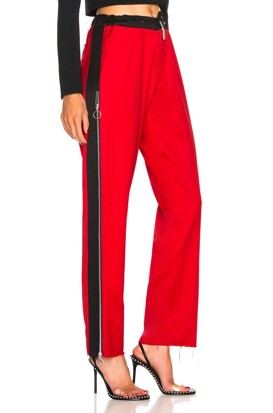 Marques ' Almeida Side Stripe Trouser Pant in Red | FWRD