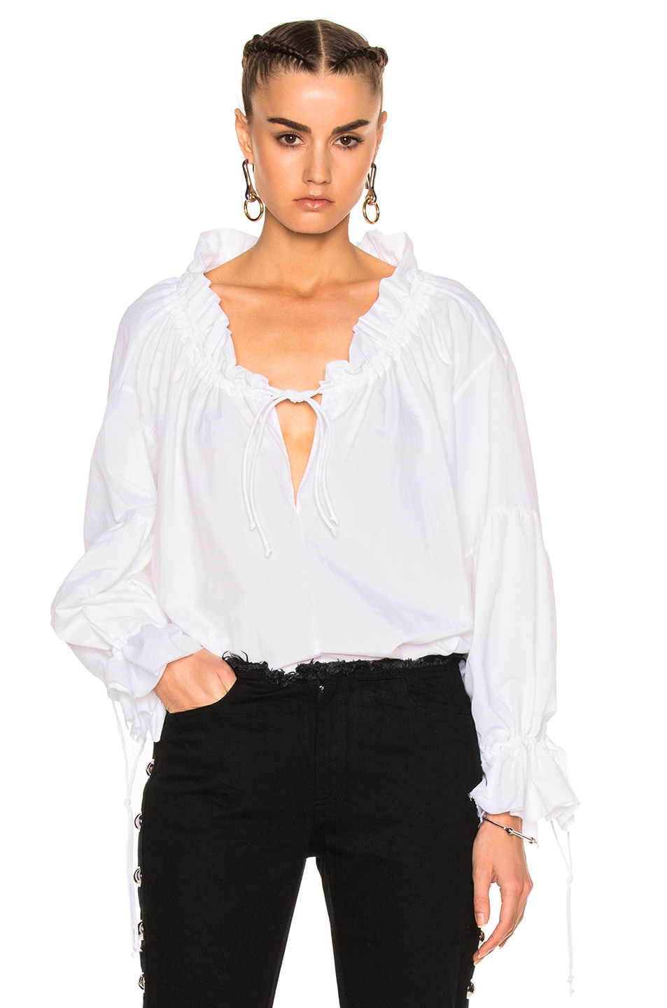 Image 1 of Marques ' Almeida Pirate Style Gathered Top in White