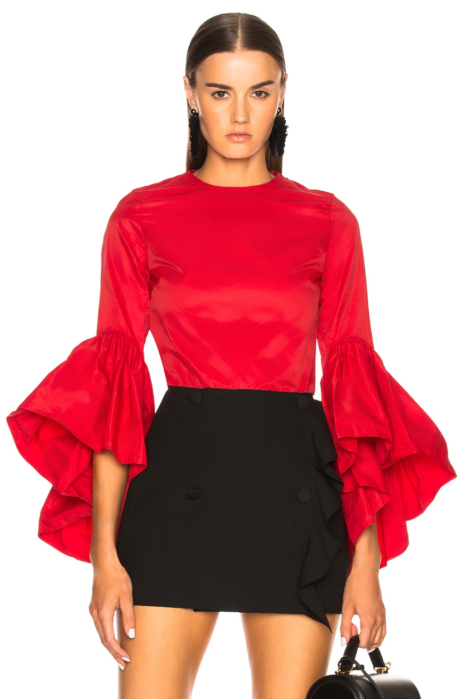 Image 1 of Marques ' Almeida Oyster Sleeve Top in Red