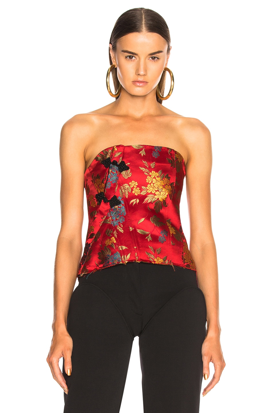 Image 1 of Marques ' Almeida Snap Corset Top in Red