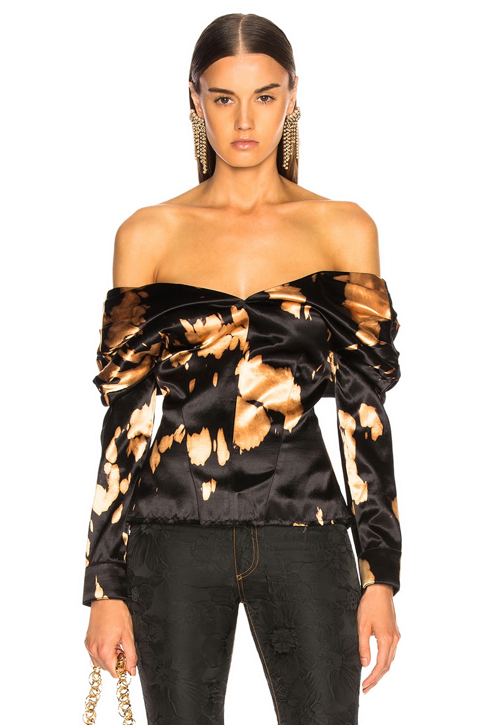 Image 1 of Marques ' Almeida Pleated Off Shoulder Top in Bleach