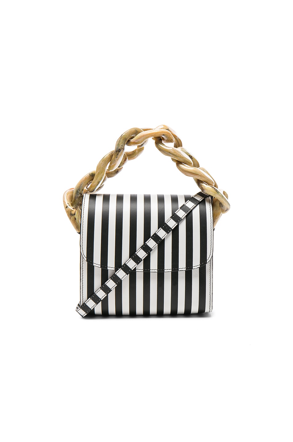 Image 1 of Marques ' Almeida Chain Bag in Black & White Stripe