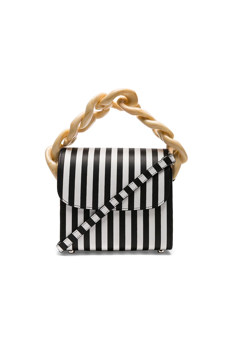 Image 1 of Marques ' Almeida Chain Bag in Black & White Stripes