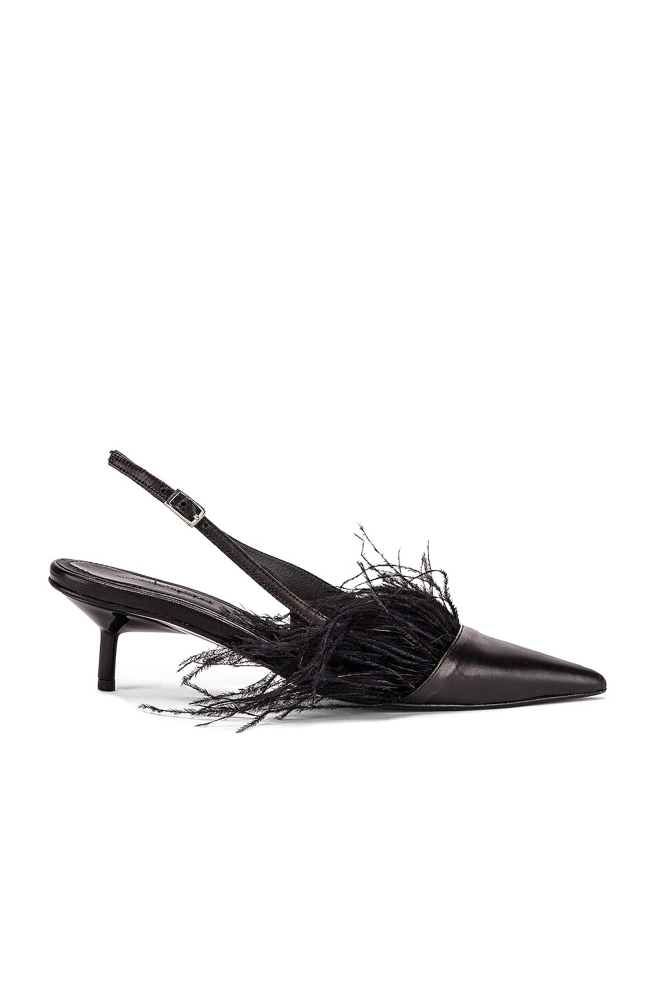 Image 1 of Marques ' Almeida Feather Slingback in Black