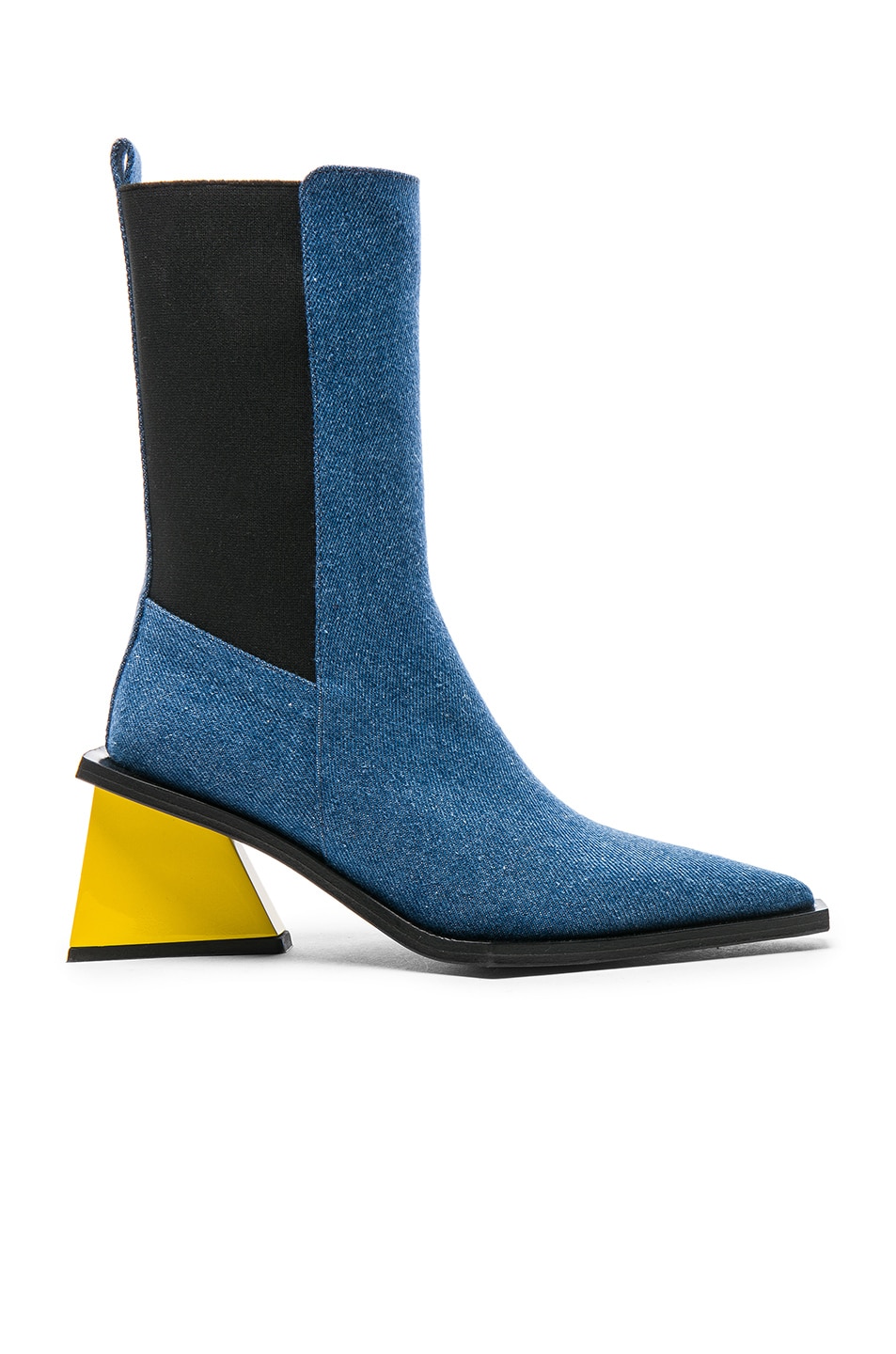 Image 1 of Marques ' Almeida Pointy Mid Denim Heel Boots in Denim